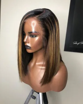 Wholesale Straight Bob Wigs Brazilian Virgin Human Hair Lace Front Wigs Human Hair Front Lace Part 150% Density For Black Women