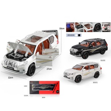 1/18 Alloy Diecast Toyota Prado Toy Car with Sound, Light, and Pull-Back Feature