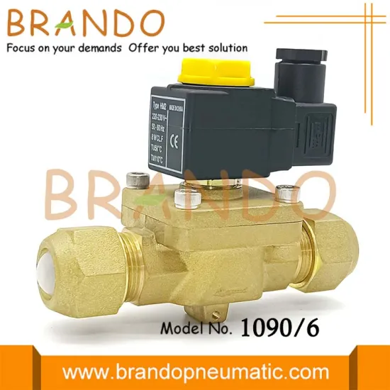 3/4'' 1090/6 SAE Flare Brass Refrigeration Solenoid Valve For Air Condition