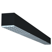 modern suspended black linear light fixture for supermarket