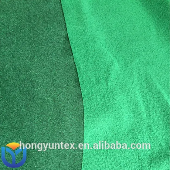 100% polyester warp knitted novel heather grey super poly melange yarn green color golden velvet sportoc Triacetate fabric