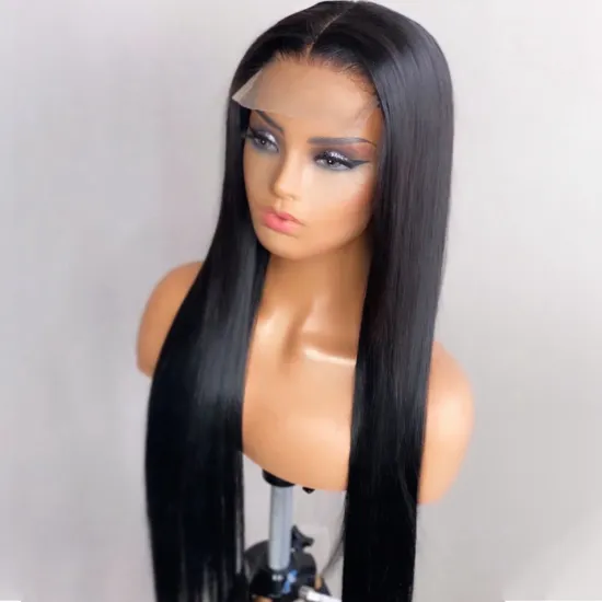 Cheap Wholesale Straight Raw Indian Virgin Human Hair Swiss Lace Closure Wig Pre Plucked Hd FullLace Front Wig Human Hair Vendor