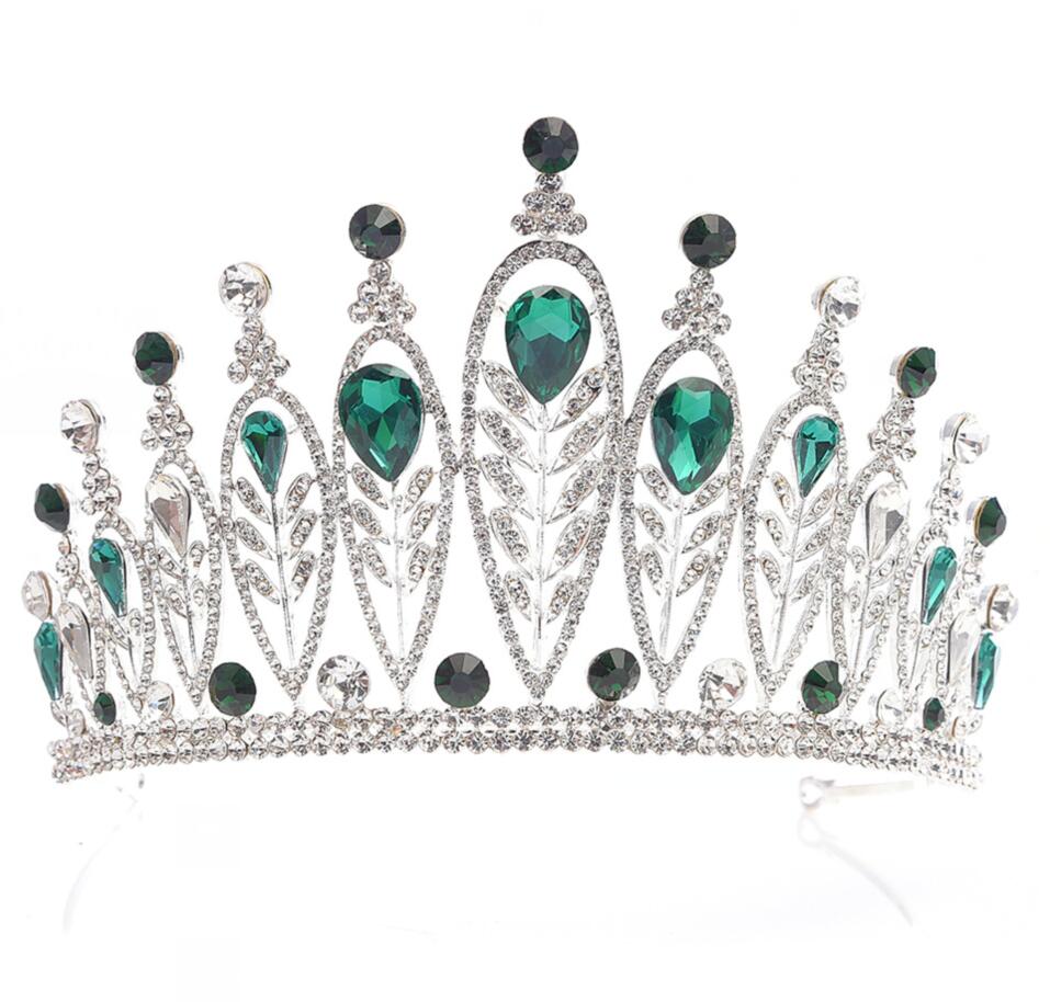 Alloy Big Stone Red Blue Green Pageant Crown