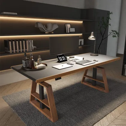 Office Lifting Desk Wooden A-shape Electric Standing Desk