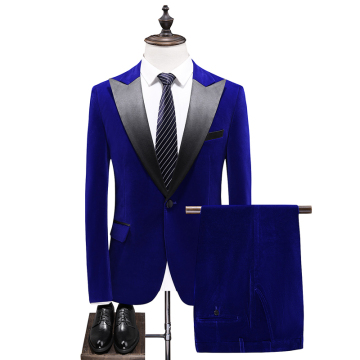 Tailored various two piece pant suit velvet fabric fashion men wedding suits