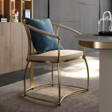 Luxury Roundbacked High-End Stainless Steel Armchair for Large Villas and Teahouses