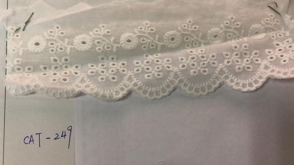 Porous flower branch trims cotton embroider Fabric
