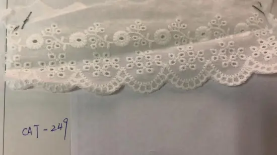 Porous Flower Branch Trims Cotton Embroider Fabric