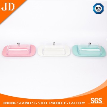 Hot sale factory cheap price white butter dish with lid