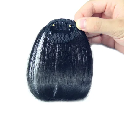 Colored clip in human hair bangs, Brazilian human hair fringes for women