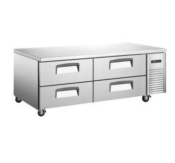 Commercial 72" Chef Base Refrigerator with 4 Drawers - American Style Chilled Counter