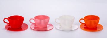 plastic cake cup set 4pk with plate