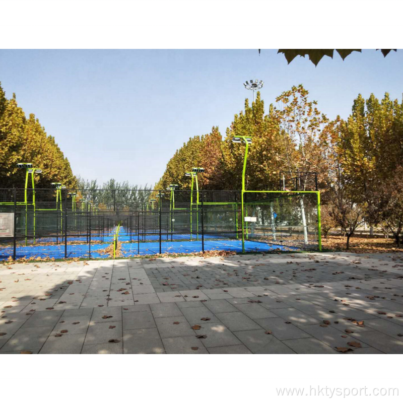 Panoramic Padel Court with Artificial Grass and Roof Cover