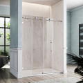 SALLY Brushed Nickle Slim Frameless Sliding Shower Door