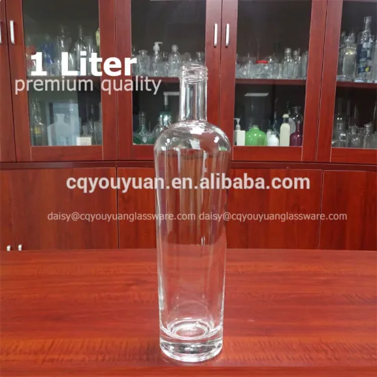 Screw cap super clear glass 1 litre glass bottle for vodka 1000ml