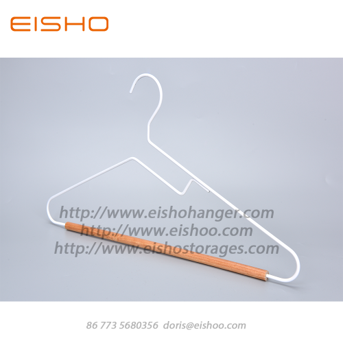 EISHO White Adult Wood Metal Coat Hanger