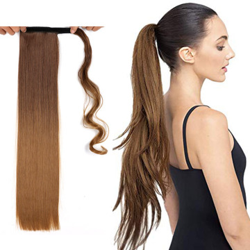 Straight And Curly Ponytails Hair Extension Clips Solid And Ombre Color Synthetic Fiber Hair Pieces Wavy Ponytail Hair