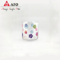 ATO Clear vase with flower decal glass vase