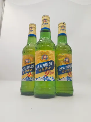 Cool Glacier Nine Degrees beer by the pool