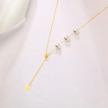 18k real gold jewelry star gold Necklace