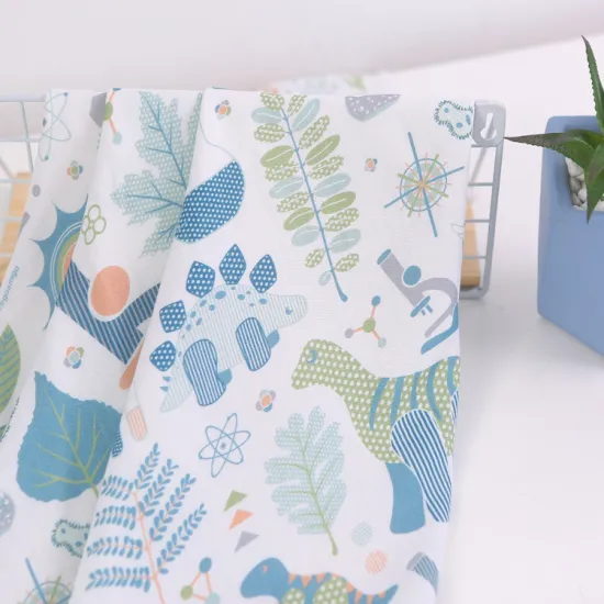 Selling Digital Printed Cartoon Bamboo Cotton Muslin Fabric for Dresses