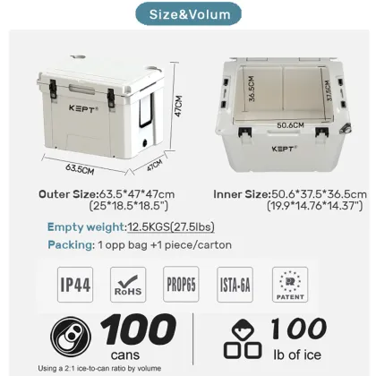 Waterproof and Shatterproof 65qt Rotomolded Ice Cooler Box - Igloo Cooler