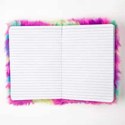 Jinghao Brand Fashion Stripe Rainbow Color Plush Notebook