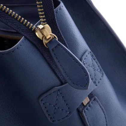 Dark Blue Original Leather Soft Suede Leather Lining Celine Luggage With Gold Hardware