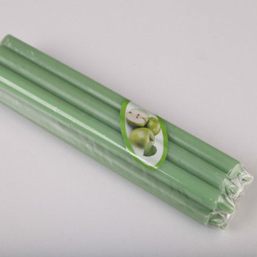Green taper candles coloured taper candles