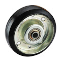 Black Rubber Swivel Caster Wheels with Threaded Stem