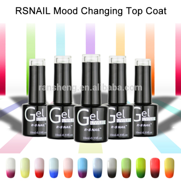 12 colors temperature change top coat for salon,mood change top coat