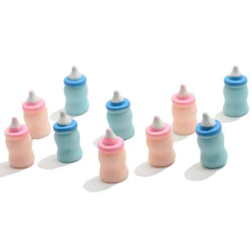 Cute Pink Blue Miniature Milk Baby Bottle Resin Cabochon Simulation Food Play Scrapbooking For Phone Decor DIY Dolls Accessories