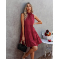 Women Shoulder Sleeveless Summer Dresses Smocked