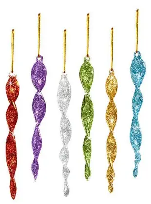 Glass Icicle Hanging Christmas Tree Ornament Christmas Decorations