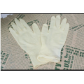 White disposable rubber gloves