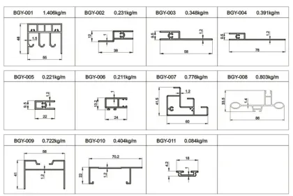 Aluminium profiles 55mm bathroom door