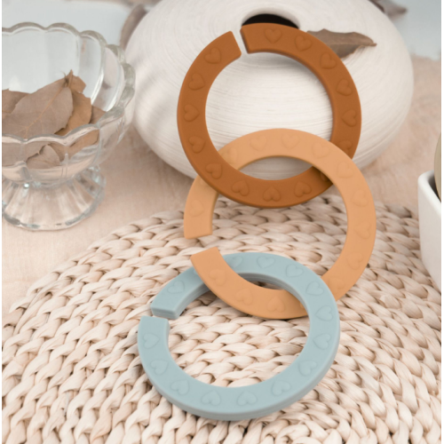 Multi-texturerad mjuk rund silikon teether