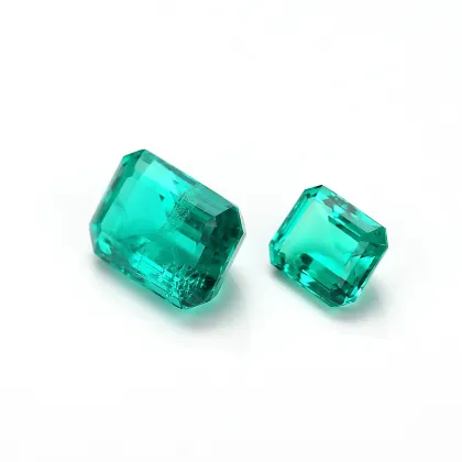 Lab Emerald Colombian Color Emerald cut 14x10