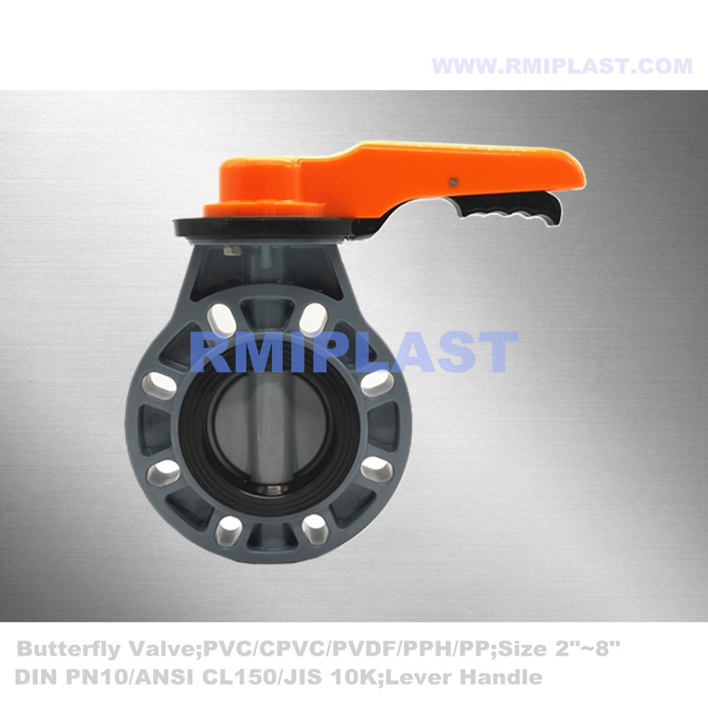 Valve de papillon CPVC opéré PN10