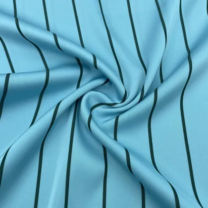 100% Polyester Navy Blue Stripes Fabric