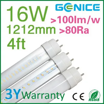 4ft 16W T8 LED tube light with rotatable end caps available