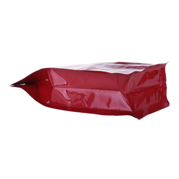 Pocket Ziplock Poser Box Bottom Pouches Plast Rød Farve Kaffepose