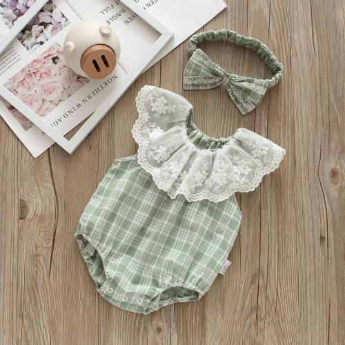 Baby Triangle Cotton Mesh Sleeveless One-Piece Romper