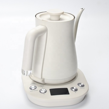 0.6L Stainless Steel White OEM ODM Pour Over Temperature Control Electric Coffee Kettle