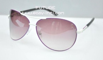 Metal Aviators Sunglasses with Faux Rhinestone