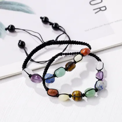 Wholesale Natural Healing Crystal Seven Chakra Stone Beads Bracelet for Gift Souvenir