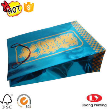 Saco de embalagem de papel de produto brilhante com logotipo