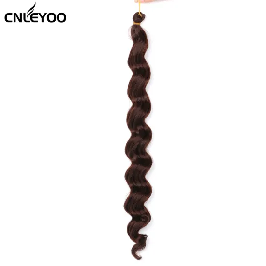 Dark Brown Deep Wave Bulk Hair 20Inch Pre-twisted Synthetic Deep Hair Crochet Braids For Beauty