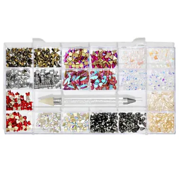 Glass Stone 3D Nail Art: A Comprehensive Collection of Mixed Sizes and Colors for Your Nail Decoration Needs