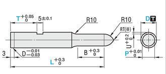 SKH51 Tip R Pilot Punch TiCN Coating 65HRC Ra 0.4 with Key